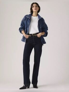 Levi's Premium Ribcage Straight Ultra‎ High Rise Jeans Size 25x32 Dark Wash NEW